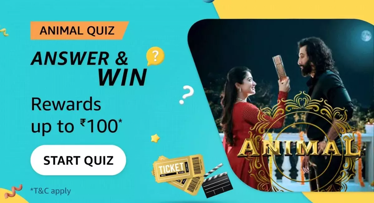 Amazon Animal Movie Quiz Answers: Win Get up to ₹110 Cashback