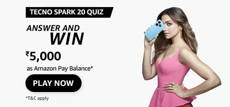 Amazon Tecno Spark 20 Quiz Answers – Win Rs.5000 Pay Balance